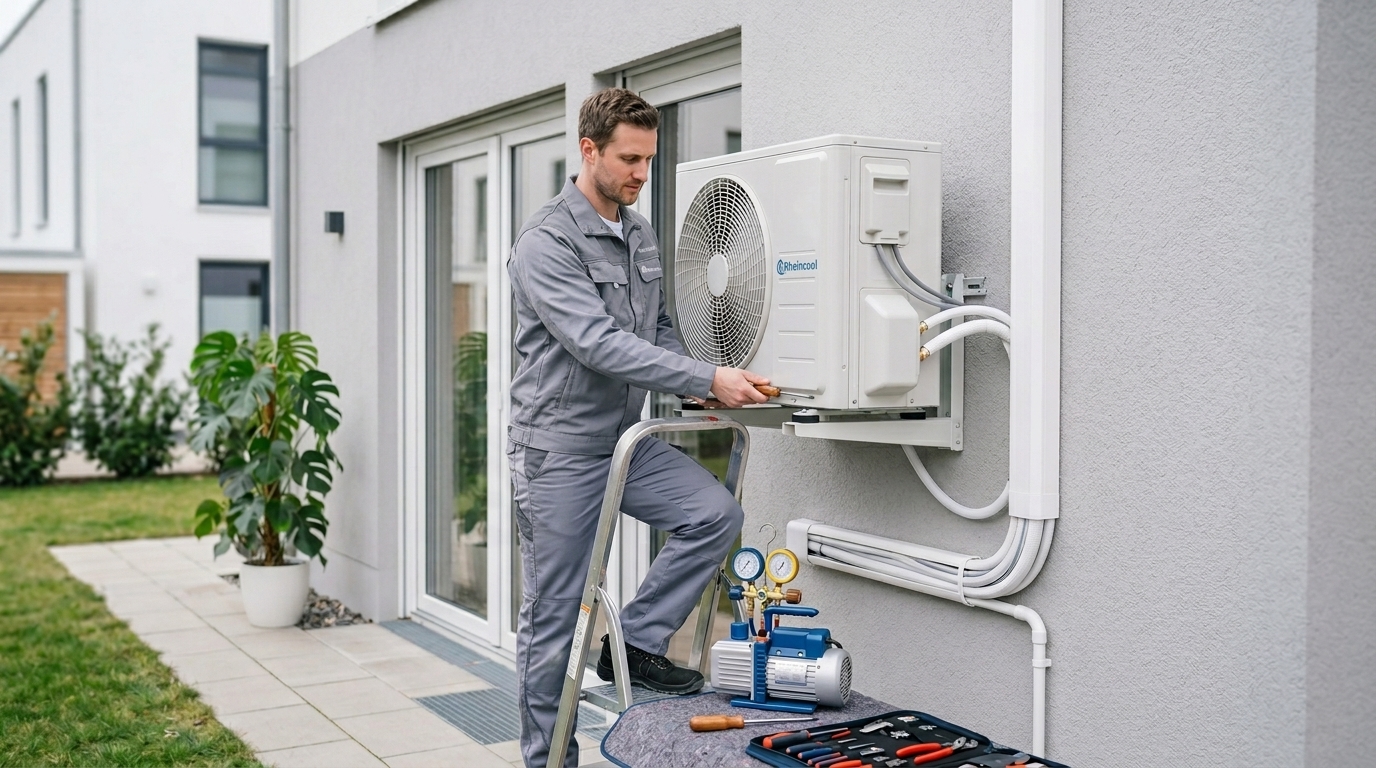 Fachgerechte Montage der Split-Klimaanlage durch RheinCool