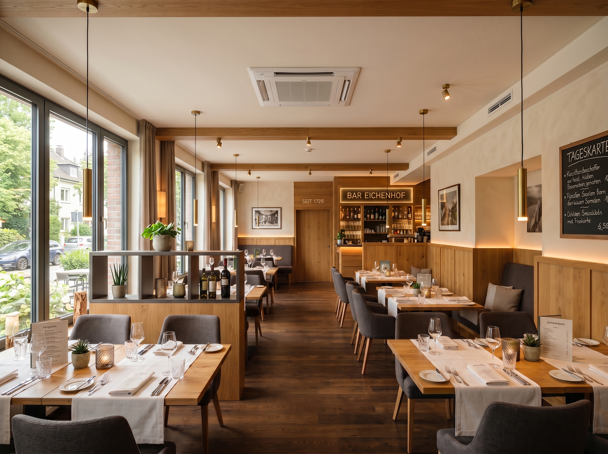 Klimatisierter Gastronomieraum mit Deckenkassette von RheinCool